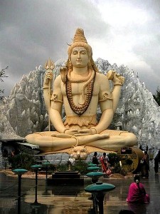 A statue of Lord Shiva in meditation
